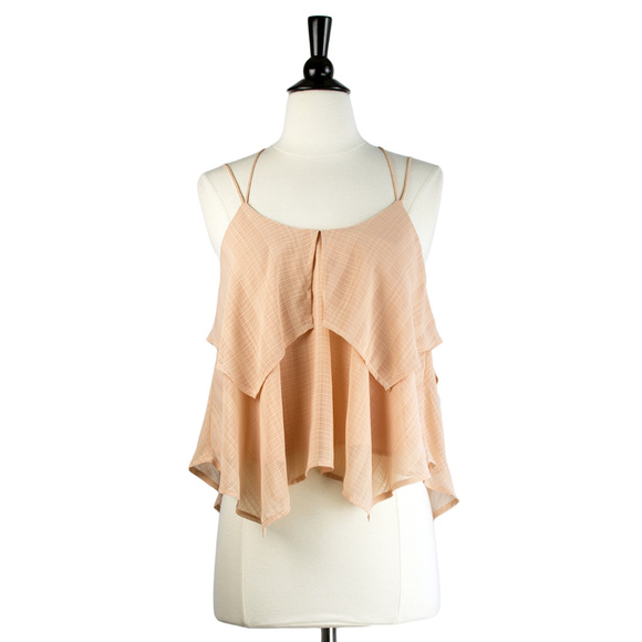 J.O.A. Layered Peach Strappy Tank, NWT - Picture 1 of 4
